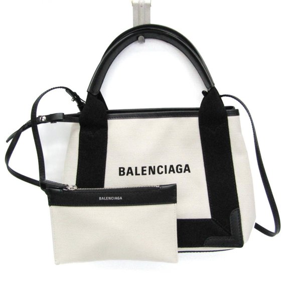 Balenciaga Navy Cabas XS 390346 Women's Canvas,Leather Handbag,Shoulder Bag B... - Picture 1 of 13